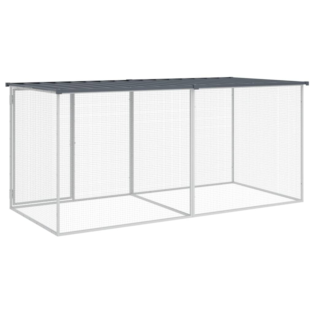 Gabbia per polli con tetto antracite 203x98x90 cm in acciaio zincato