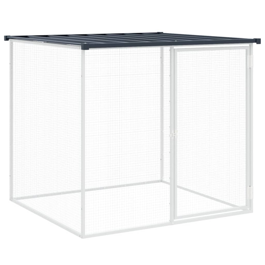 Gabbia per polli con tetto antracite 203x98x90 cm in acciaio zincato