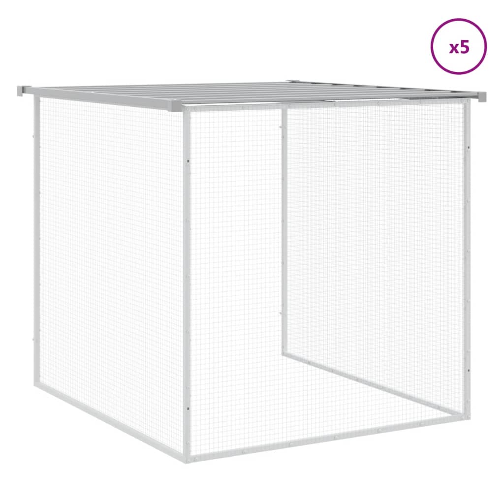 Gabbia Polli Tetto Grigio Chiaro 603x98x90 cm Acciaio Zincato