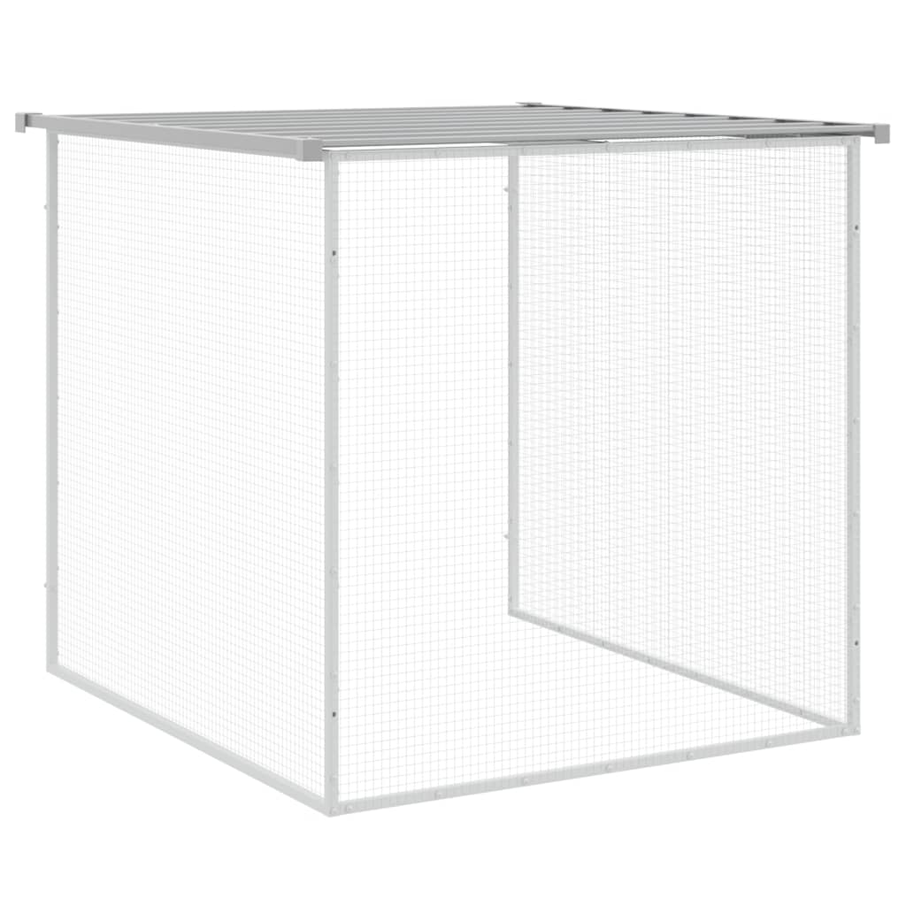 Gabbia Polli Tetto Grigio Chiaro 603x98x90 cm Acciaio Zincato