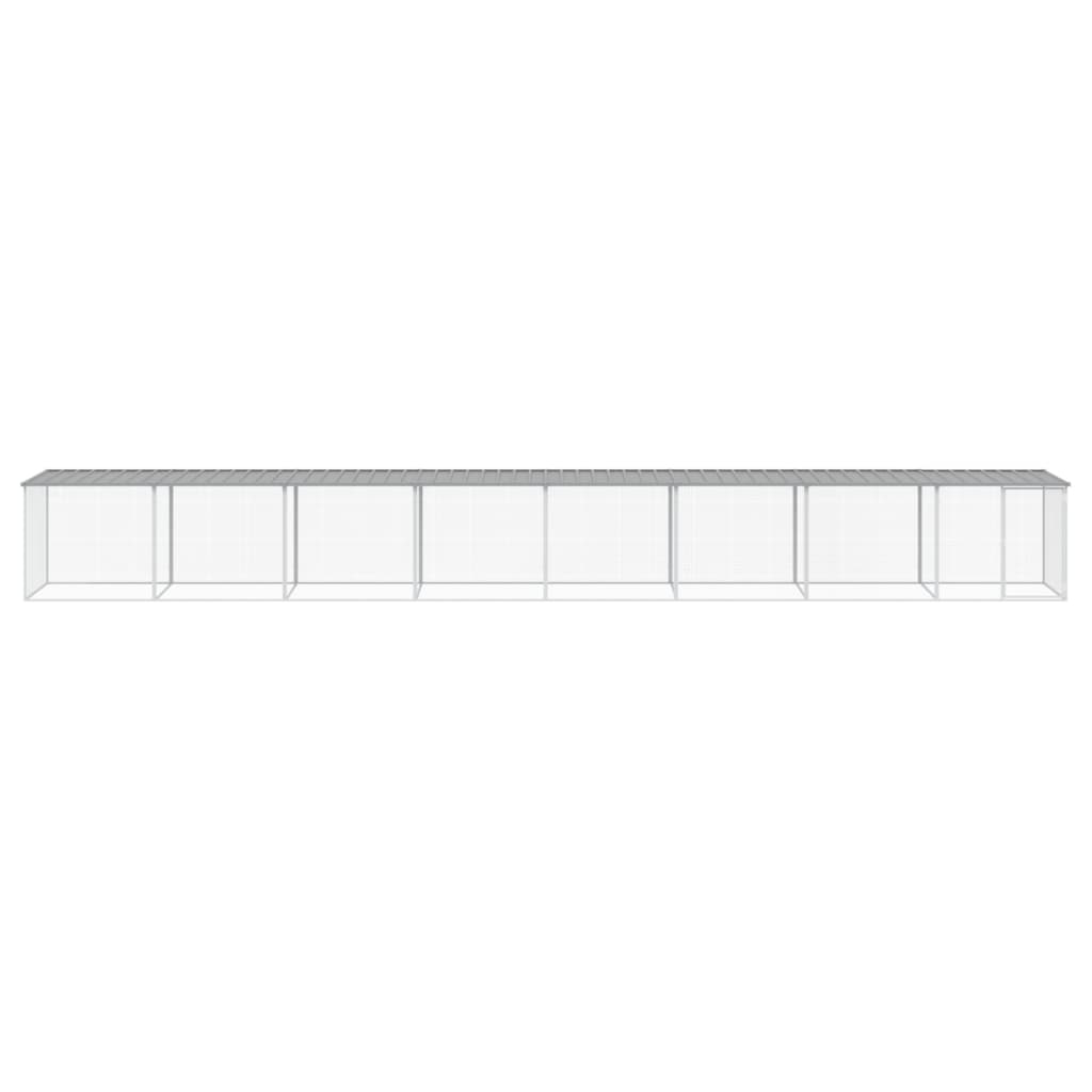 Gabbia Polli Tetto Grigio Chiaro 803x98x90 cm Acciaio Zincato