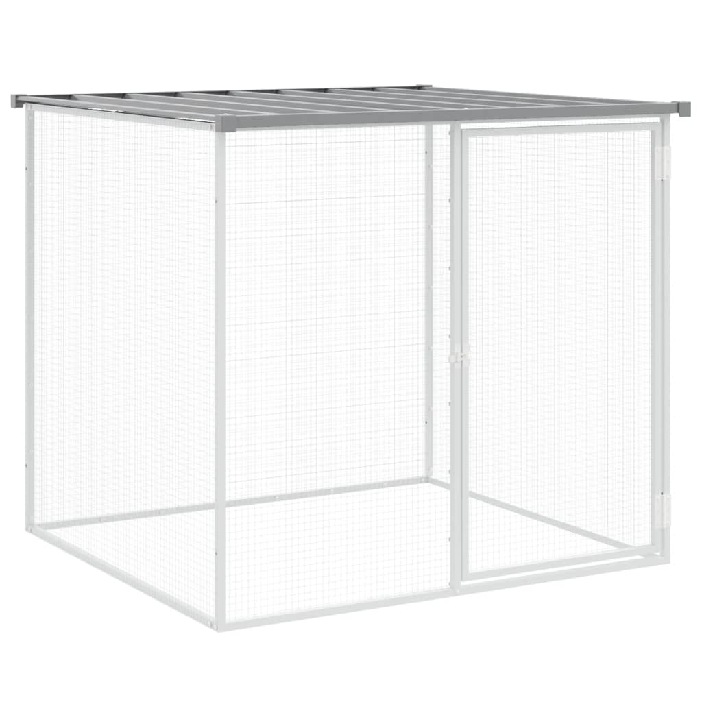 Gabbia Polli Tetto Grigio Chiaro 803x98x90 cm Acciaio Zincato