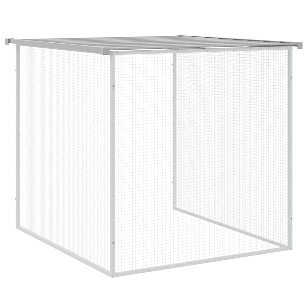 Gabbia Polli Tetto Grigio Chiaro 1003x98x90 cm Acciaio Zincato