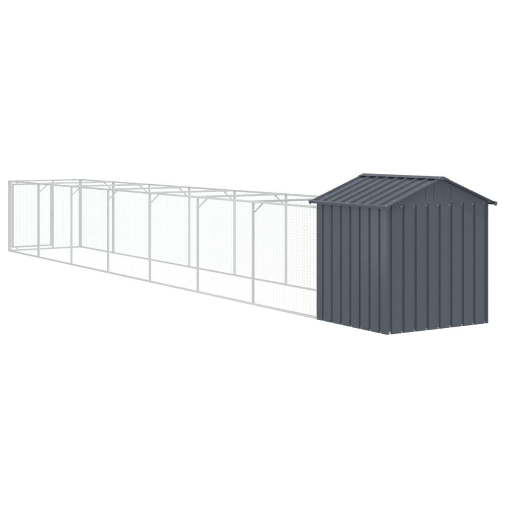 Casetta Cani con Tetto Antracite 117x813x123 cm Acciaio Zincato
