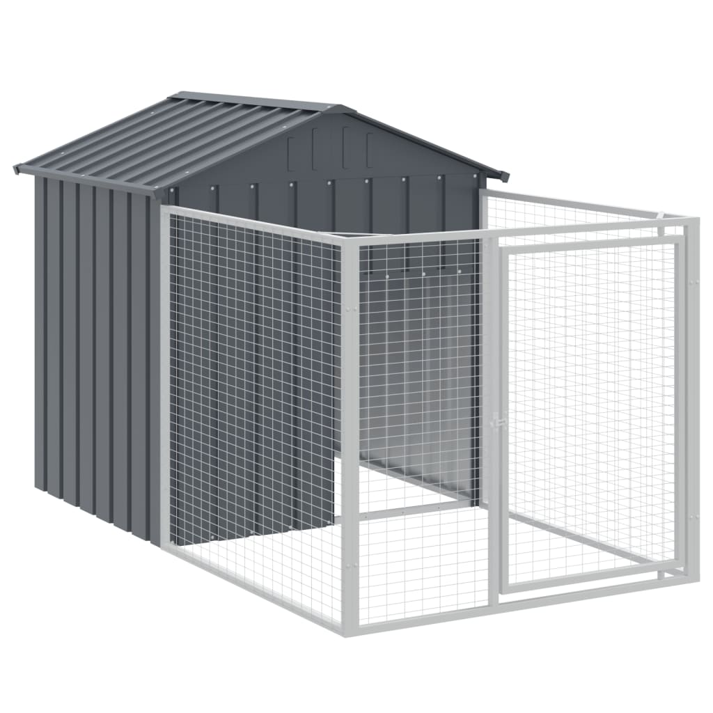 Casetta Cani con Tetto Antracite 117x813x123 cm Acciaio Zincato