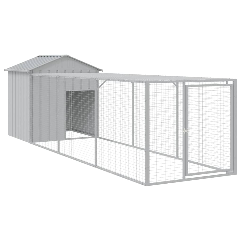 Pollaio Area Corsa Grigio Chiaro 117x405x123 cm Acciaio Zincato