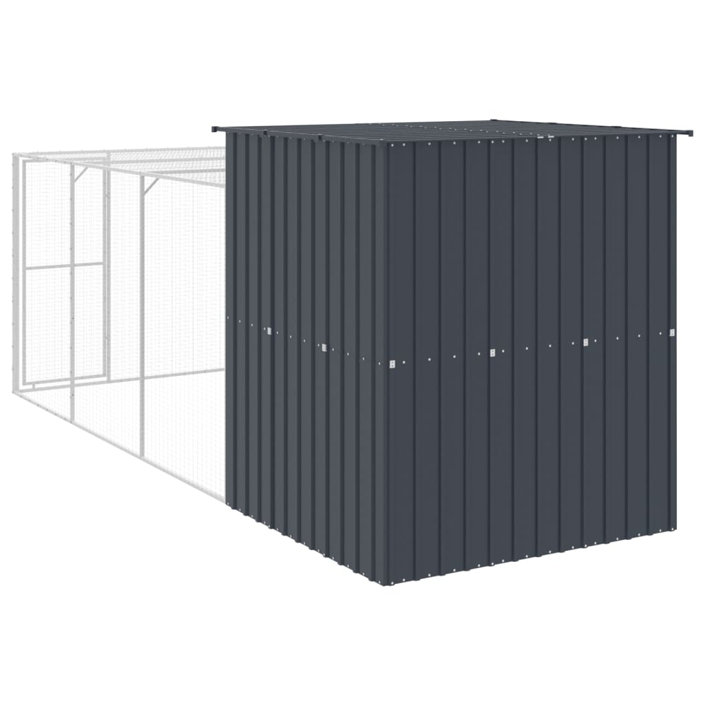 Pollaio con Area Corsa Antracite 165x455x181 cm Acciaio Zincato