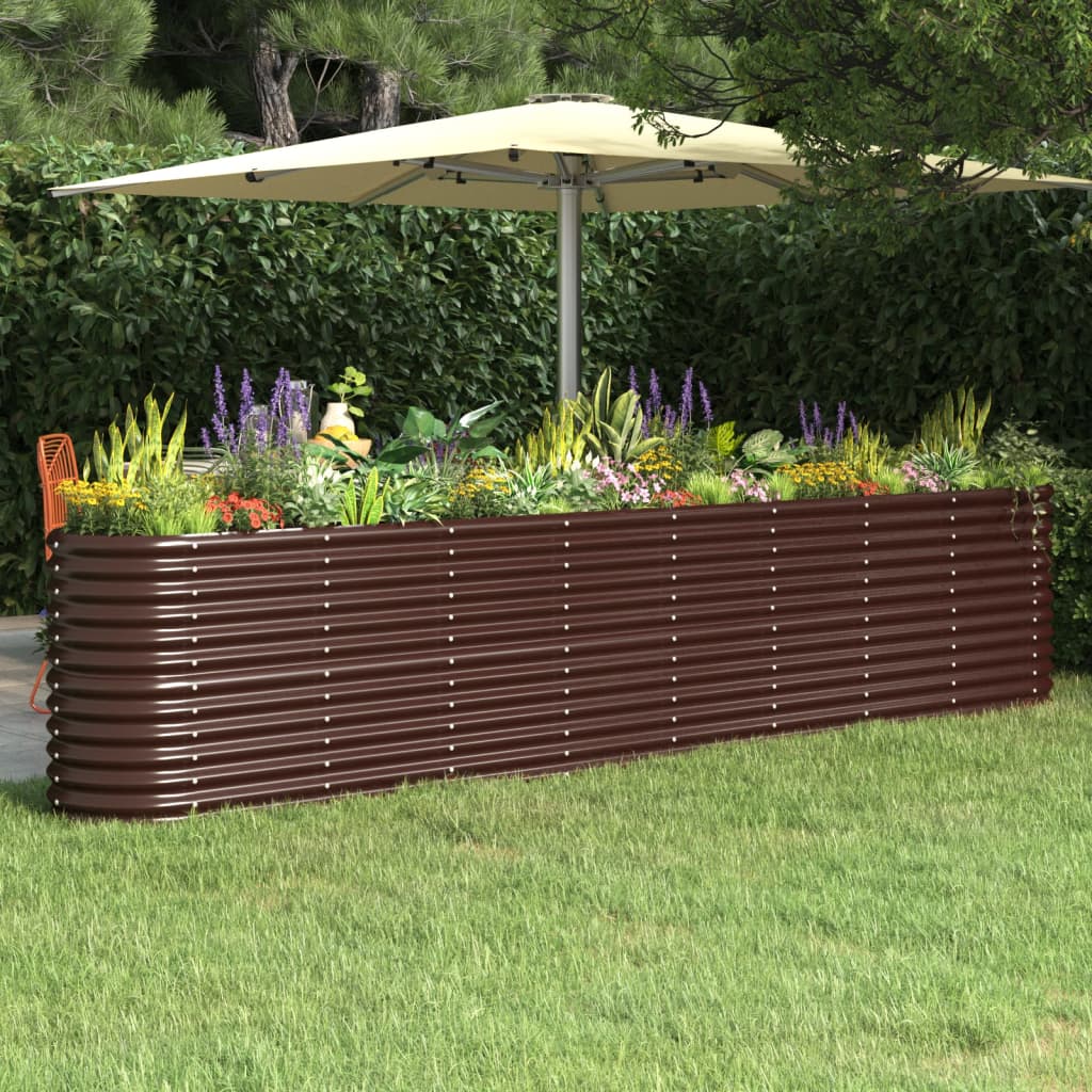Letto Giardino Acciaio Zincato 332x40x68cm Marrone