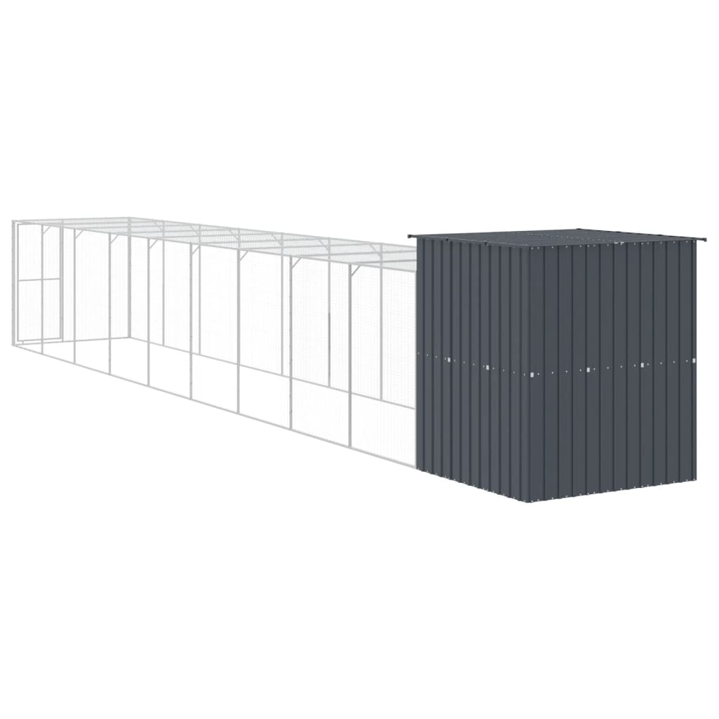 Pollaio con Area Corsa Antracite 165x1067x181cm Acciaio Zincato