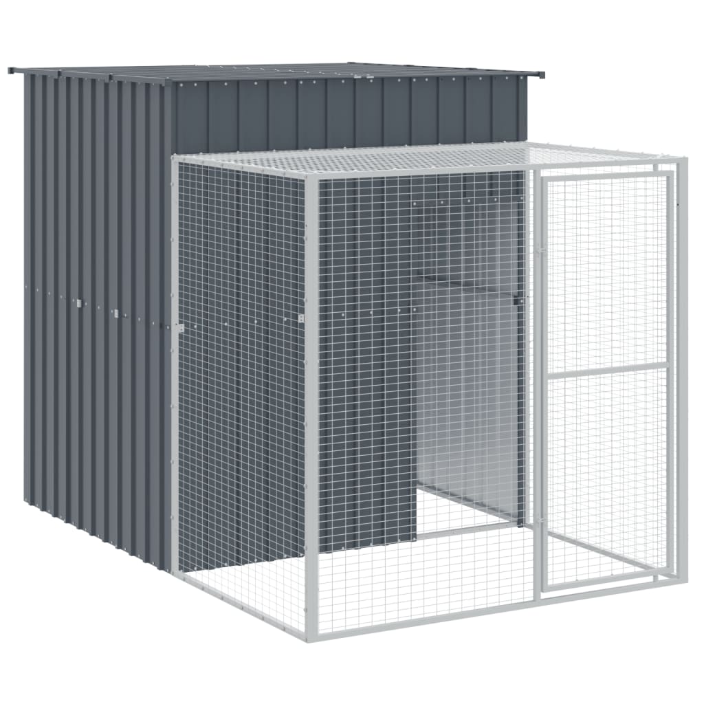 Pollaio con Area Corsa Antracite 165x1067x181cm Acciaio Zincato