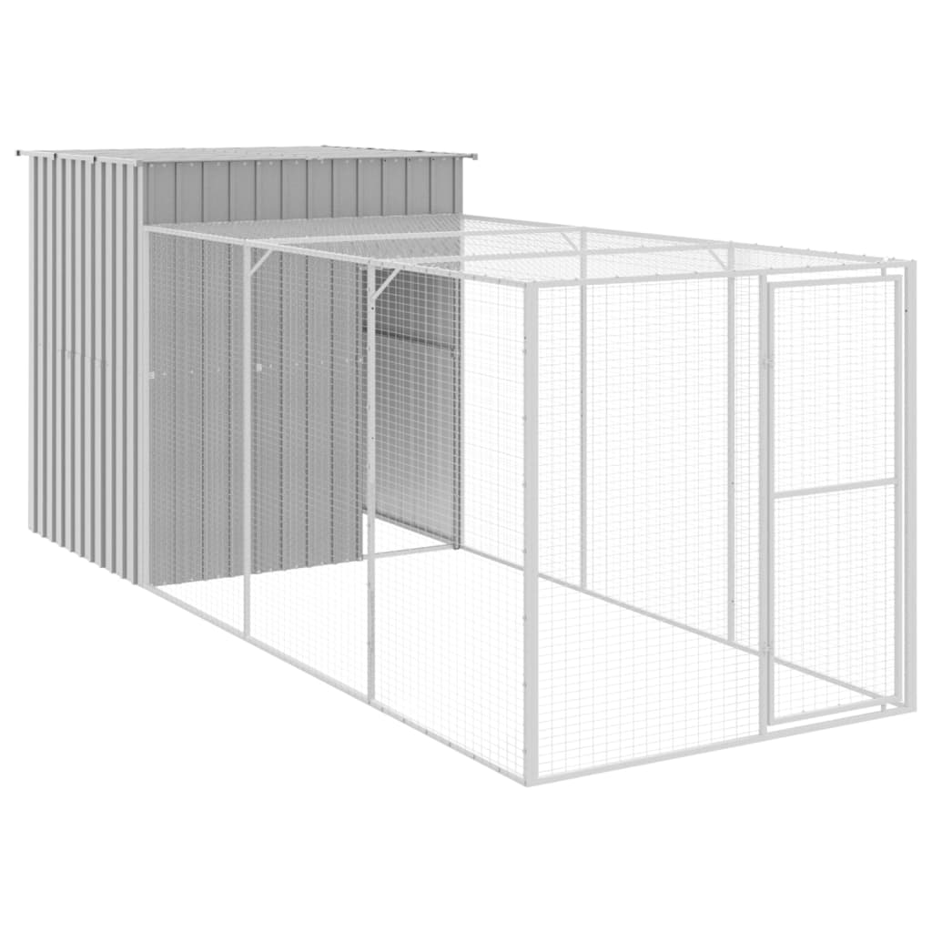 Pollaio Area Corsa Grigio Chiaro 165x455x181 cm Acciaio Zincato