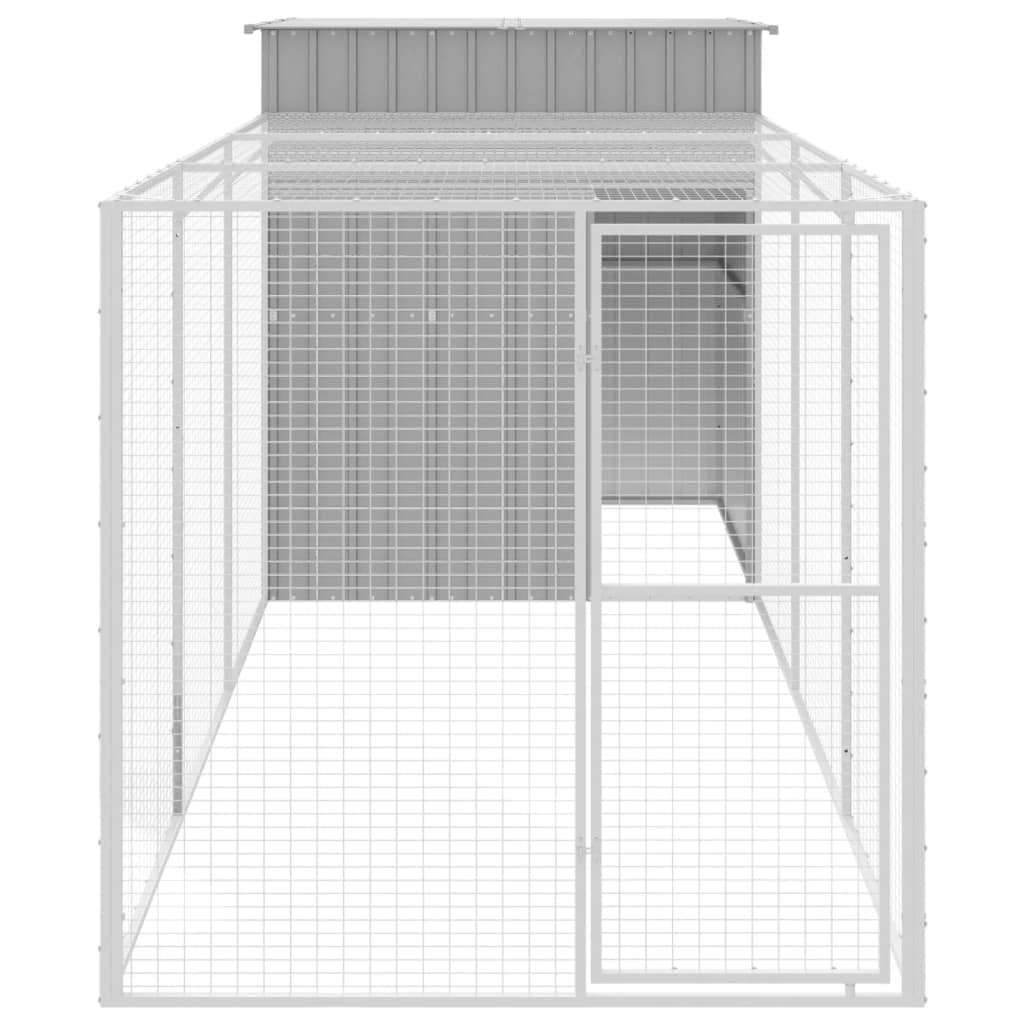 Pollaio Area Corsa Grigio Chiaro 165x455x181 cm Acciaio Zincato