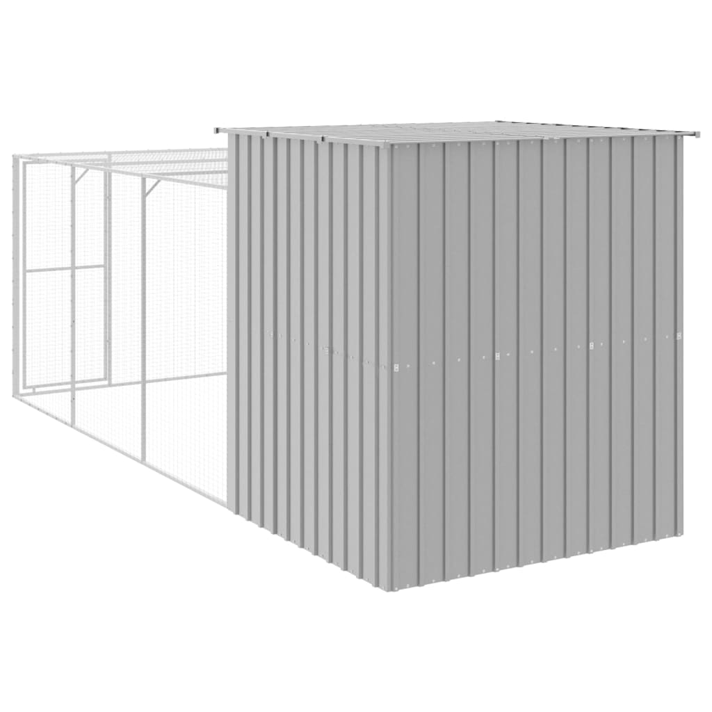Pollaio Area Corsa Grigio Chiaro 165x455x181 cm Acciaio Zincato