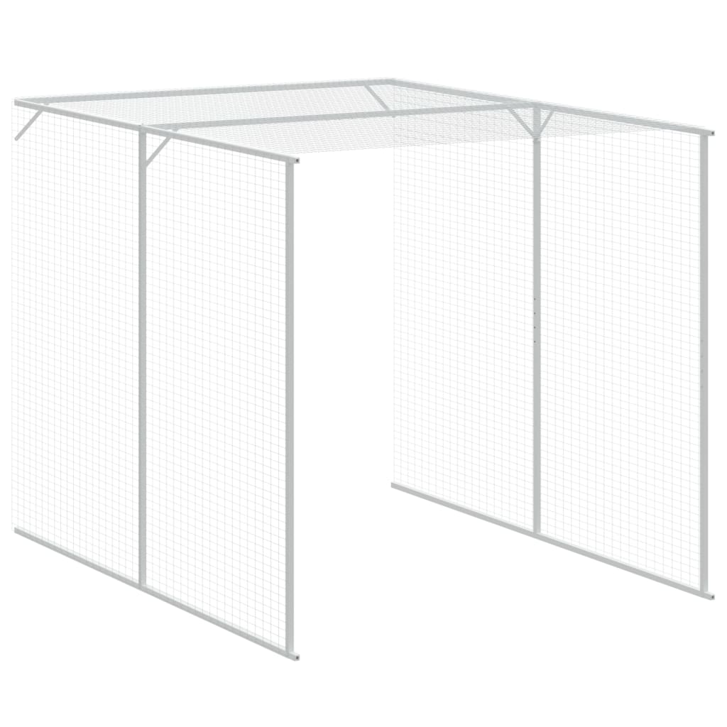 Pollaio Area Corsa Grigio Chiaro 165x455x181 cm Acciaio Zincato