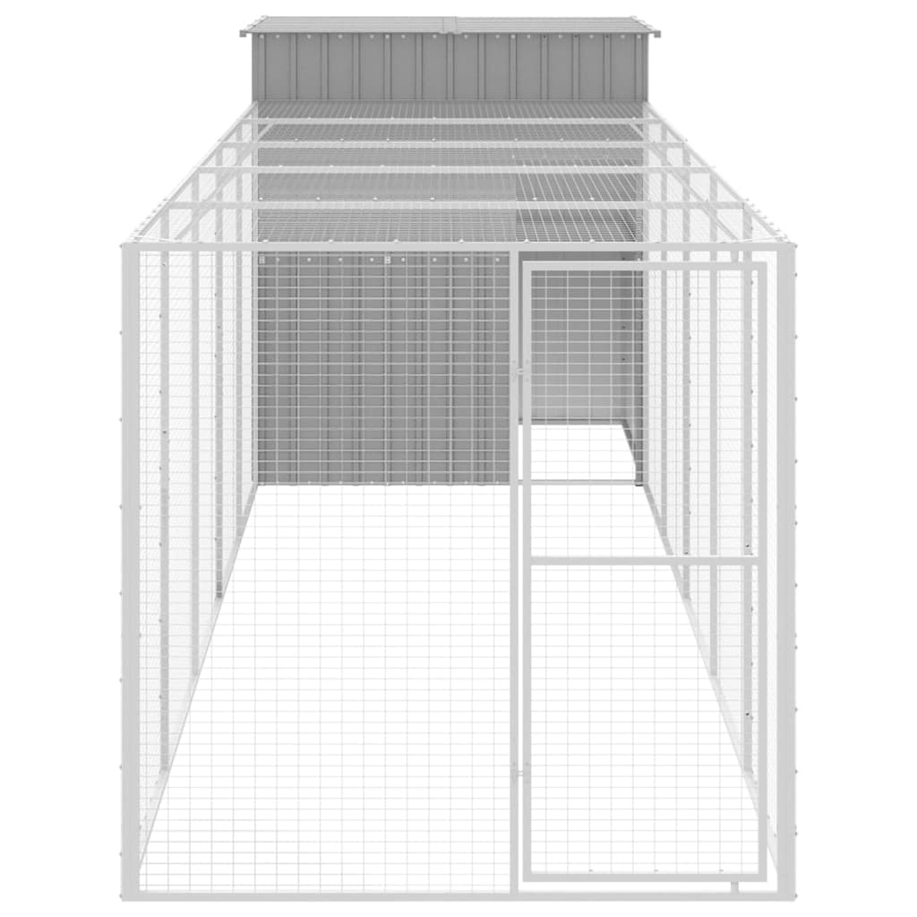 Pollaio Area Corsa Grigio Chiaro 165x659x181 cm Acciaio Zincato
