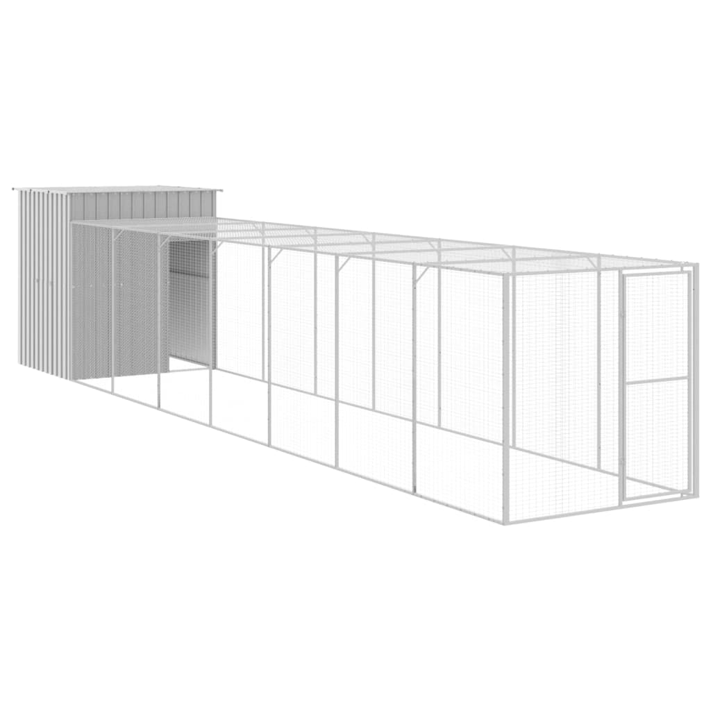 Pollaio Area Corsa Grigio Chiaro 165x863x181 cm Acciaio Zincato