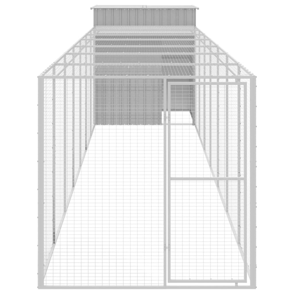 Pollaio Area Corsa Grigio Chiaro 165x863x181 cm Acciaio Zincato