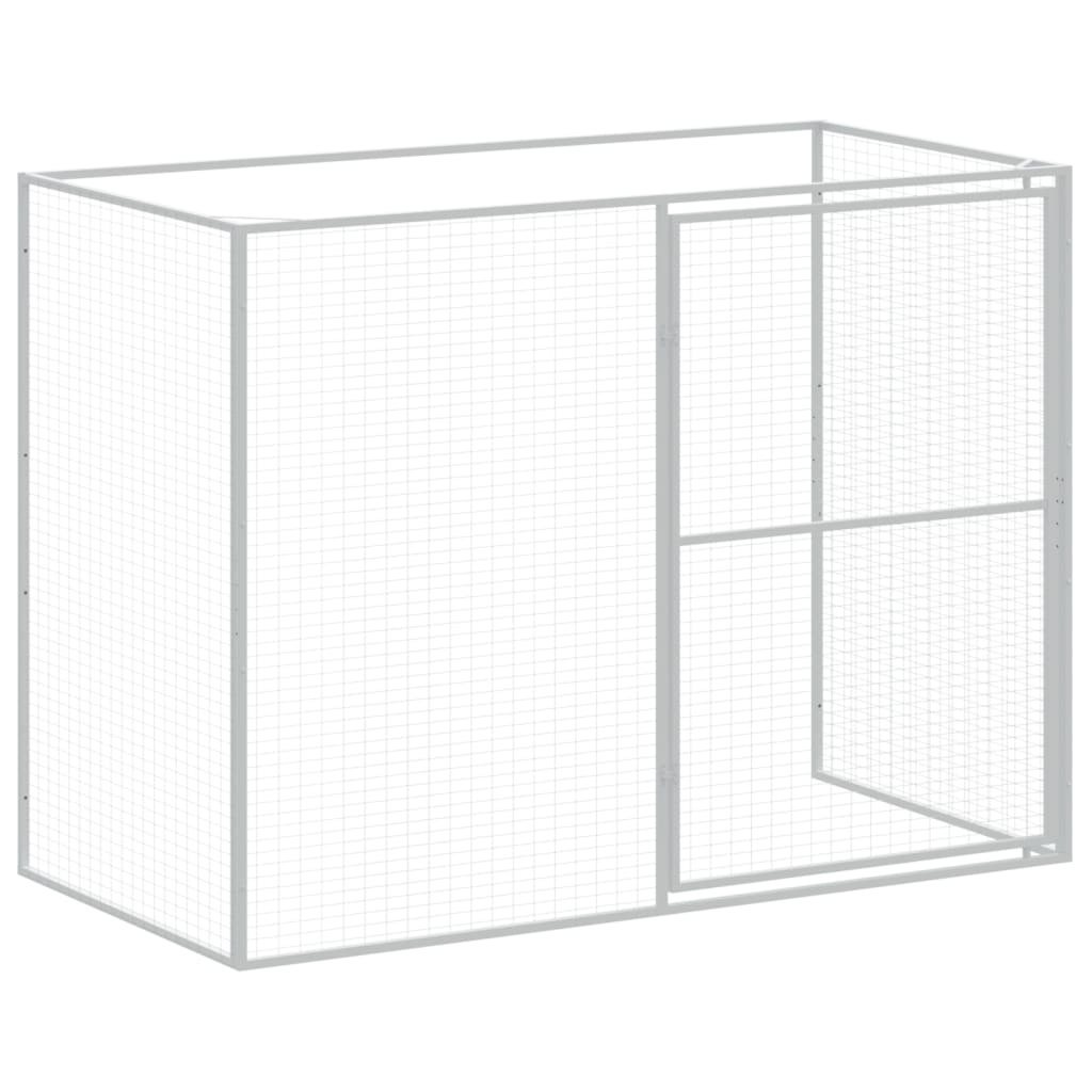Casetta Cani con Corsa Antracite 214x1273x181cm Acciaio Zincato