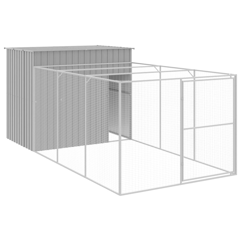 Casetta Cani Corsa Grigio Chiaro 214x457x181 cm Acciaio Zincato