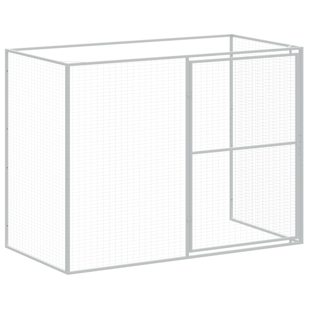 Casetta Cani Corsa Grigio Chiaro 214x457x181 cm Acciaio Zincato