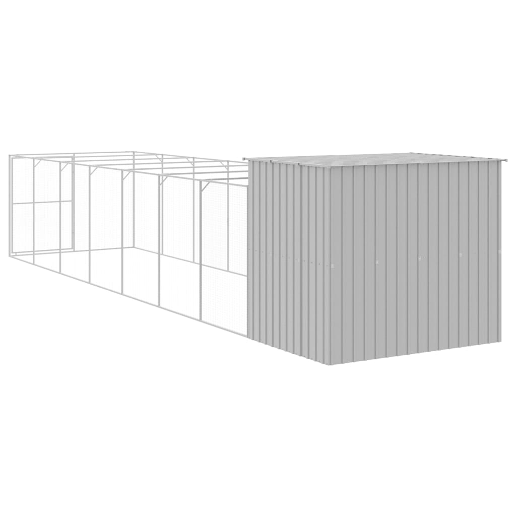 Casetta Cani Corsa Grigio Chiaro 214x865x181 cm Acciaio Zincato