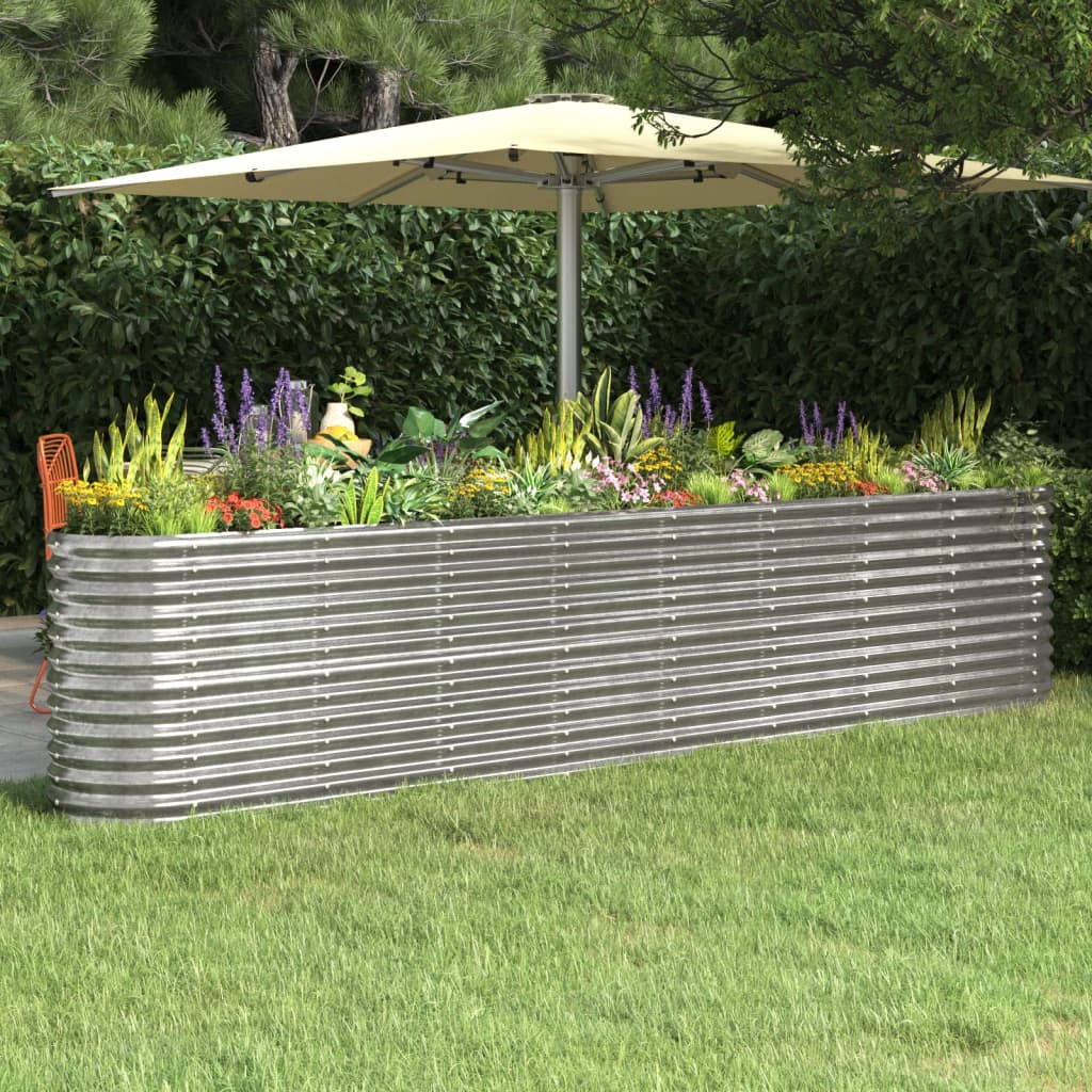 Letto Giardino Acciaio Zincato 332x40x68cm Argento