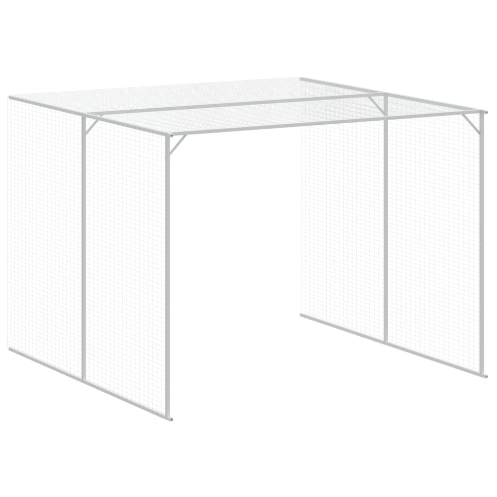 Casetta Cani con Corsa Antracite 214x865x181 cm Acciaio Zincato