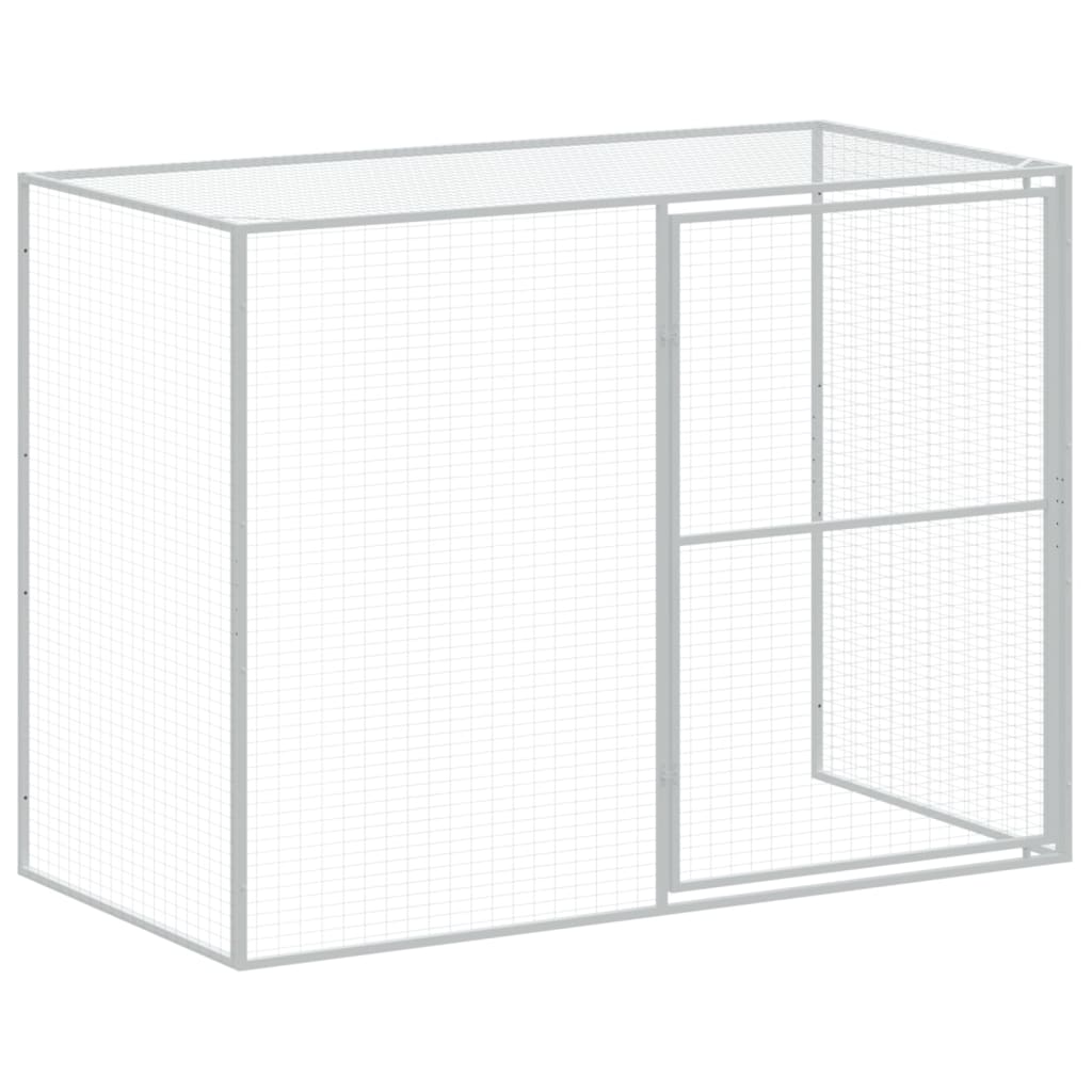 Casetta Cani con Corsa Antracite 214x1069x181cm Acciaio Zincato