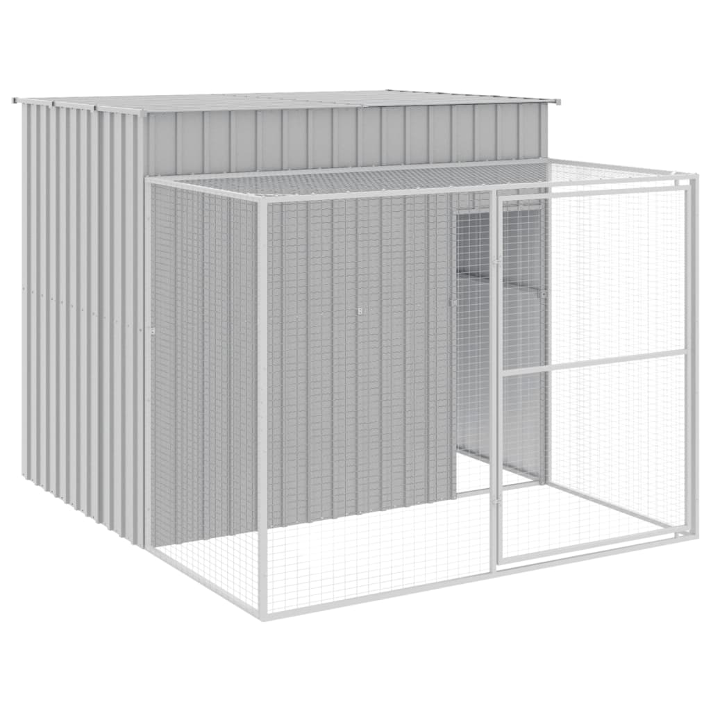 Casetta Cani Corsa Grigio Chiaro 214x253x181 cm Acciaio Zincato
