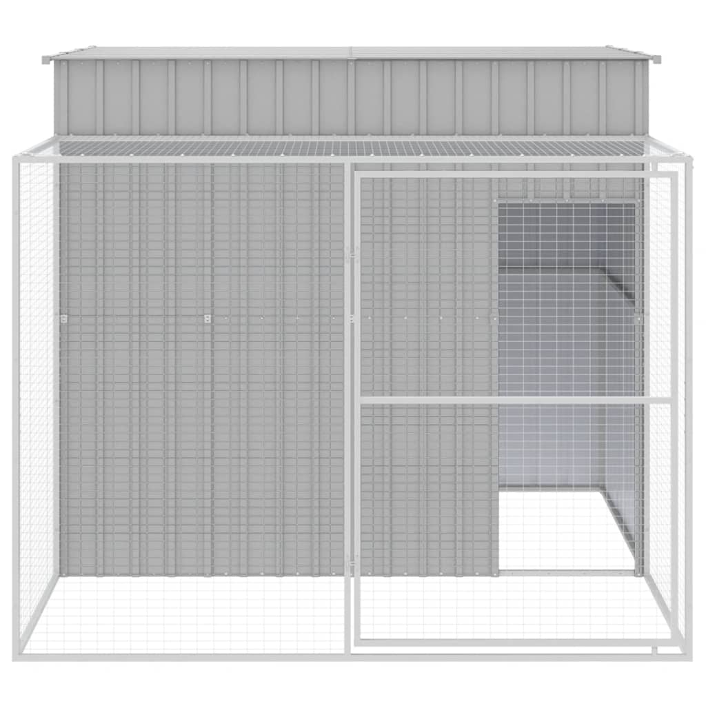 Casetta Cani Corsa Grigio Chiaro 214x253x181 cm Acciaio Zincato