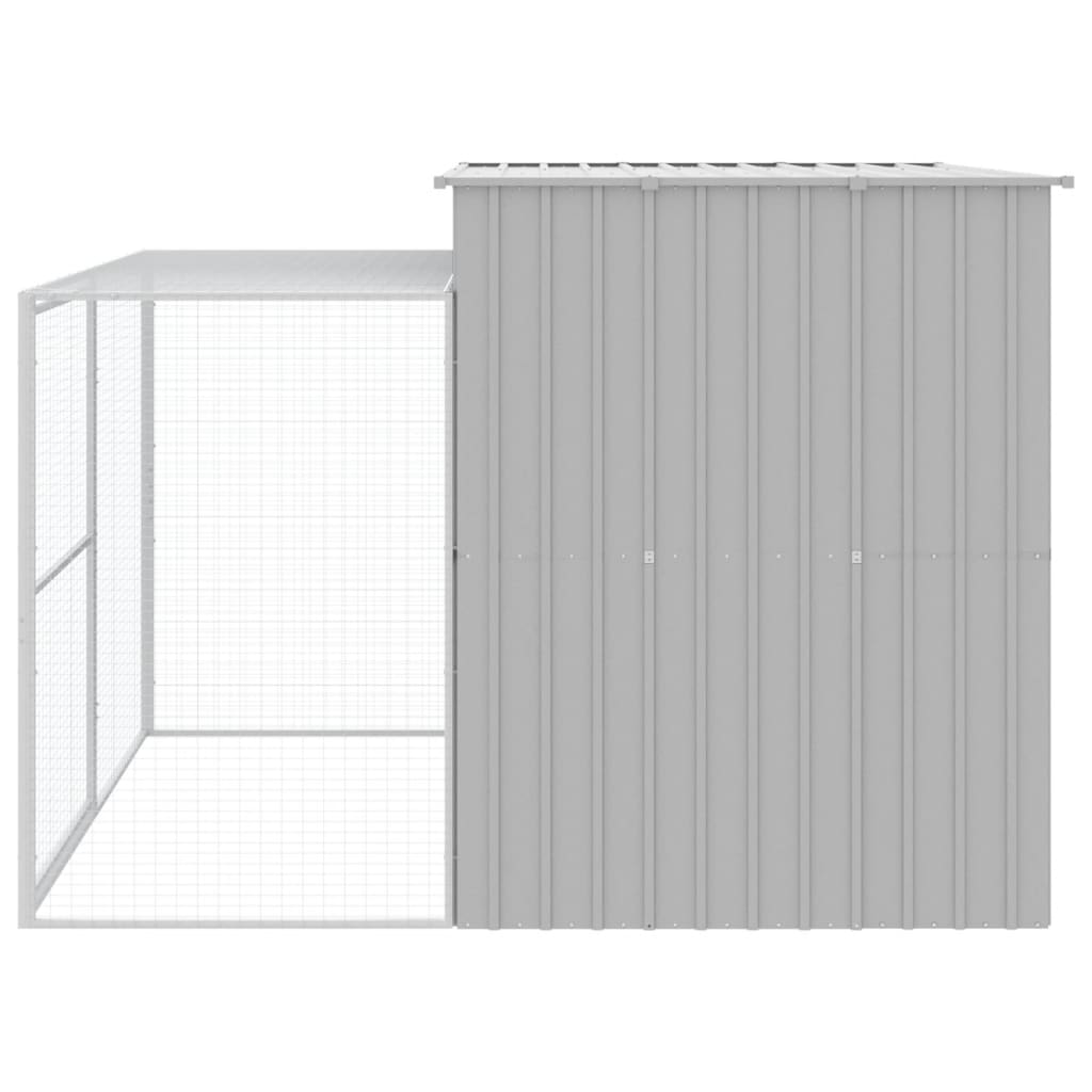 Casetta Cani Corsa Grigio Chiaro 214x253x181 cm Acciaio Zincato