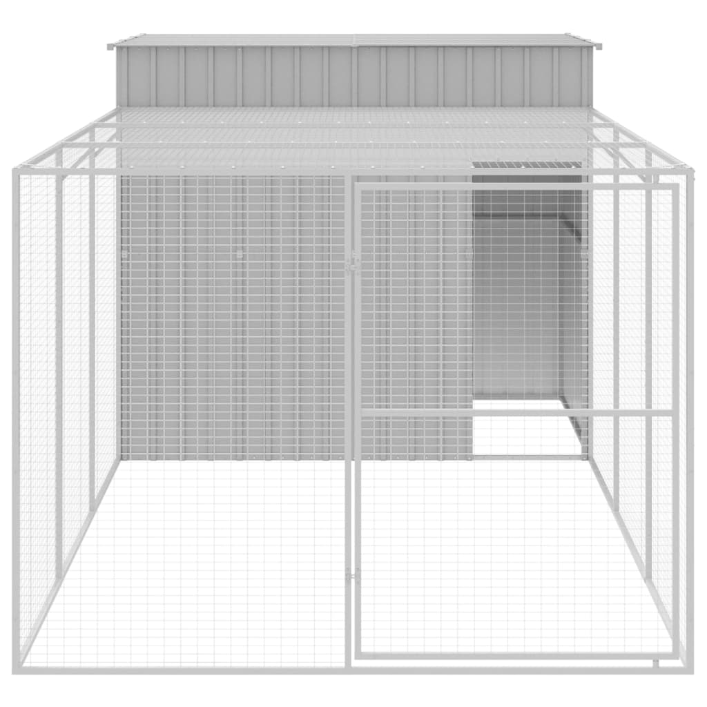 Casetta Cani Corsa Grigio Chiaro 214x457x181 cm Acciaio Zincato