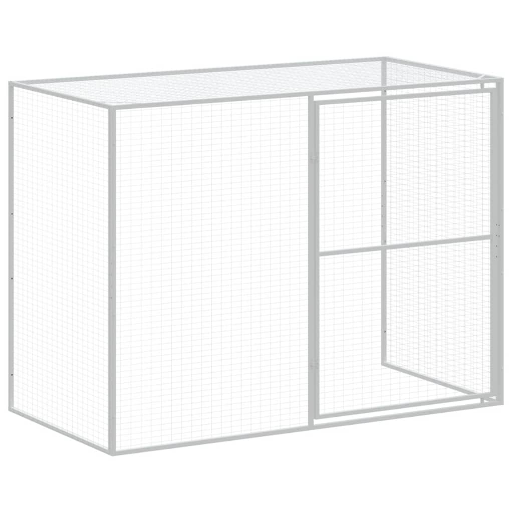 Casetta Cani Corsa Grigio Chiaro 214x865x181 cm Acciaio Zincato
