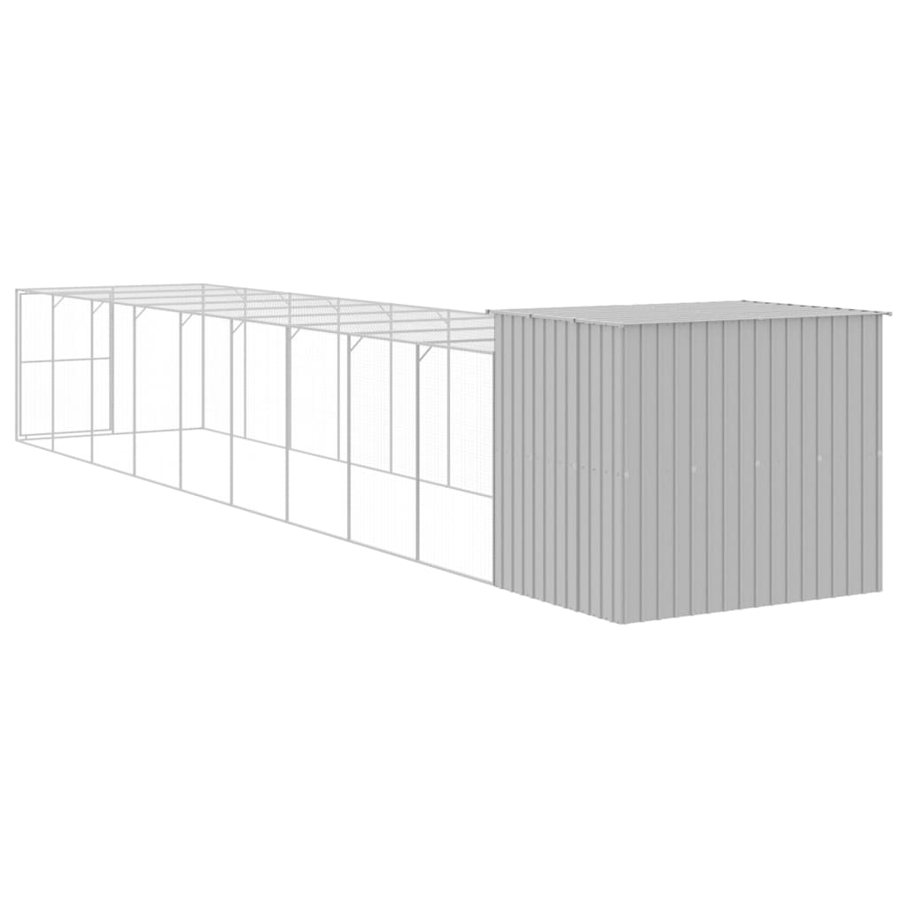 Casetta Cani Corsa Grigio Chiaro 214x1069x181cm Acciaio Zincato