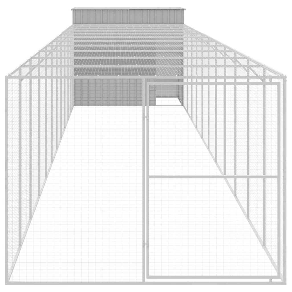 Casetta Cani Corsa Grigio Chiaro 214x1273x181cm Acciaio Zincato