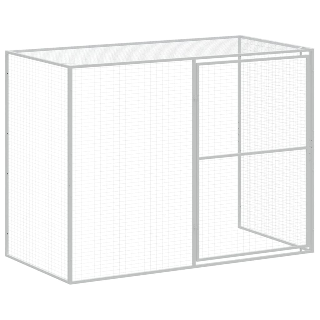 Casetta Cani Corsa Grigio Chiaro 214x1273x181cm Acciaio Zincato