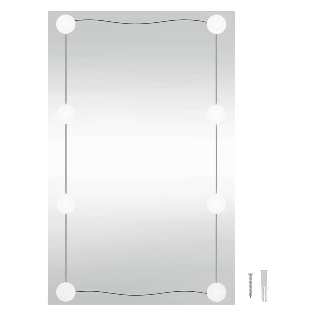 Specchio da Parete con Luci LED 40x60 cm Vetro Rettangolare