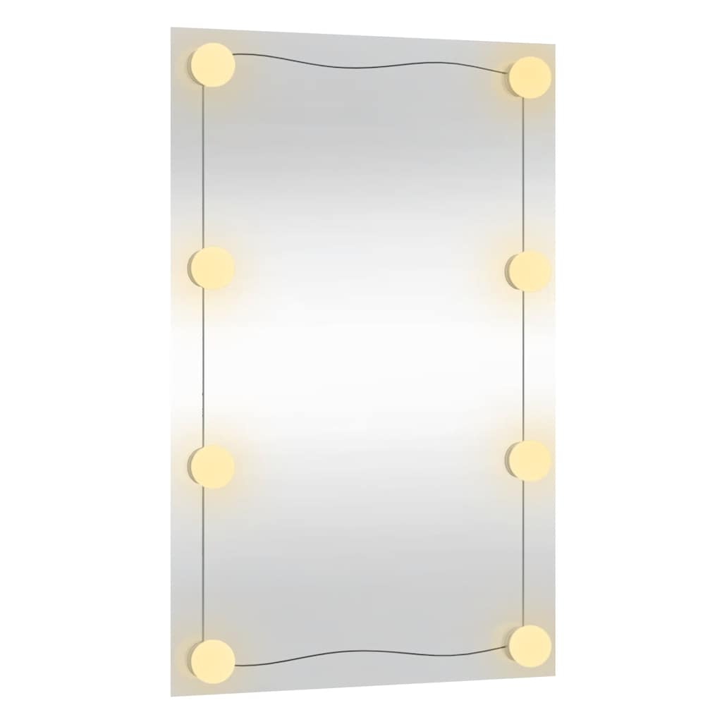 Specchio da Parete con Luci LED 40x60 cm Vetro Rettangolare