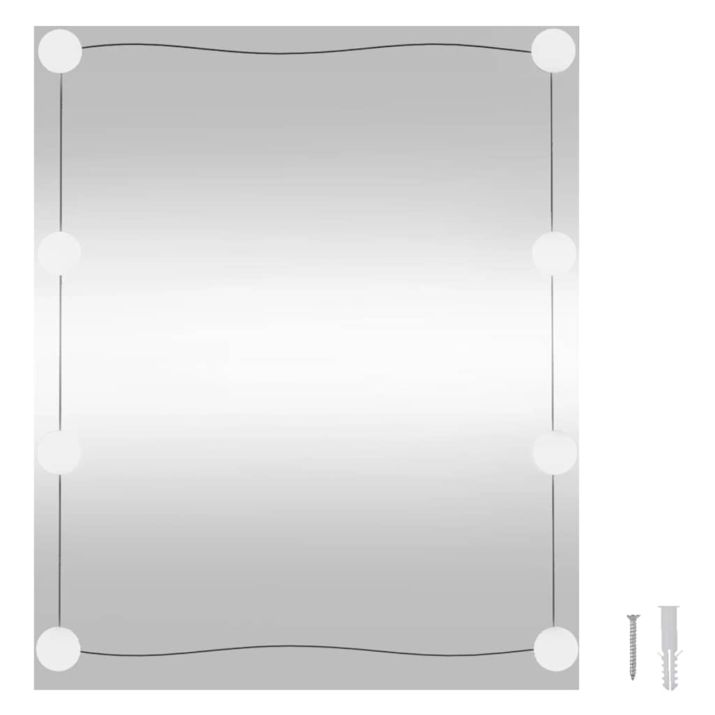 Specchio da Parete con Luci LED 50x60 cm Vetro Rettangolare