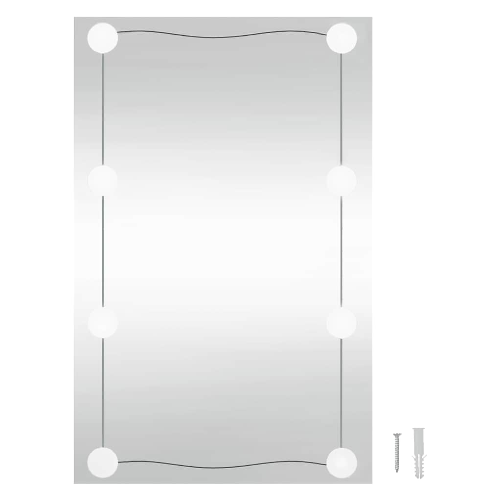 Specchio da Parete con Luci LED 50x80 cm Vetro Rettangolare