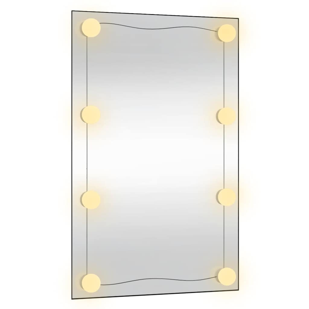 Specchio da Parete con Luci LED 50x80 cm Vetro Rettangolare