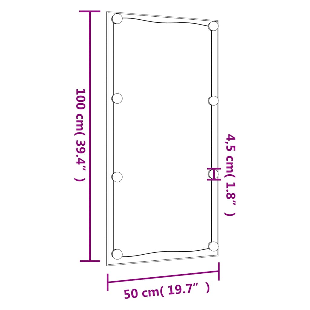 Specchio da Parete con Luci LED 50x100 cm Vetro Rettangolare