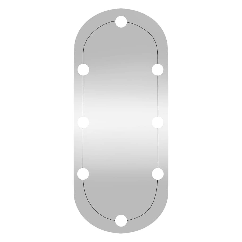 Specchio da Parete con Luci LED 30x70 cm Vetro Ovale