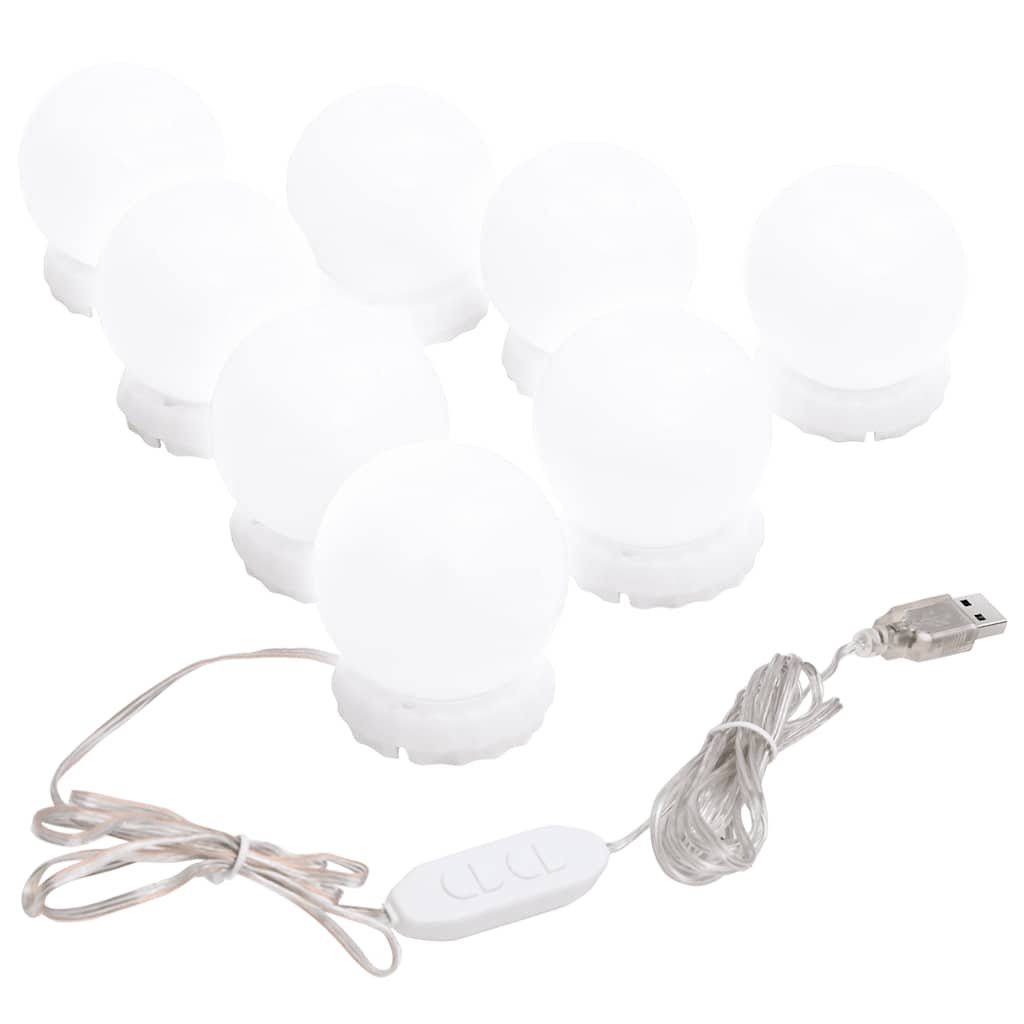 Specchio da Parete con Luci LED 35x80 cm Vetro Ovale
