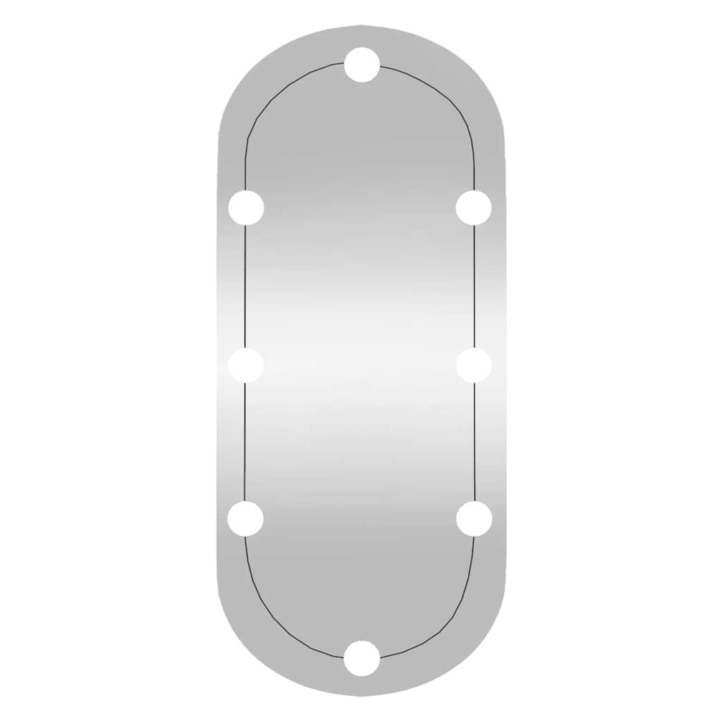 Specchio da Parete con Luci LED 35x80 cm Vetro Ovale