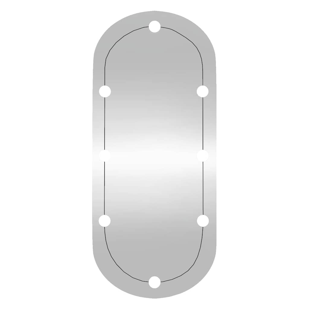 Specchio da Parete con Luci LED 45x100 cm Vetro Ovale