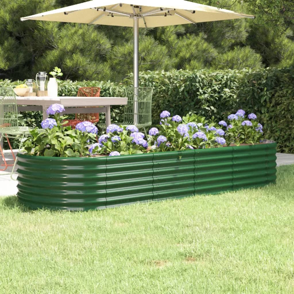 Letto Giardino Acciaio Zincato 224x80x36 cm Verde