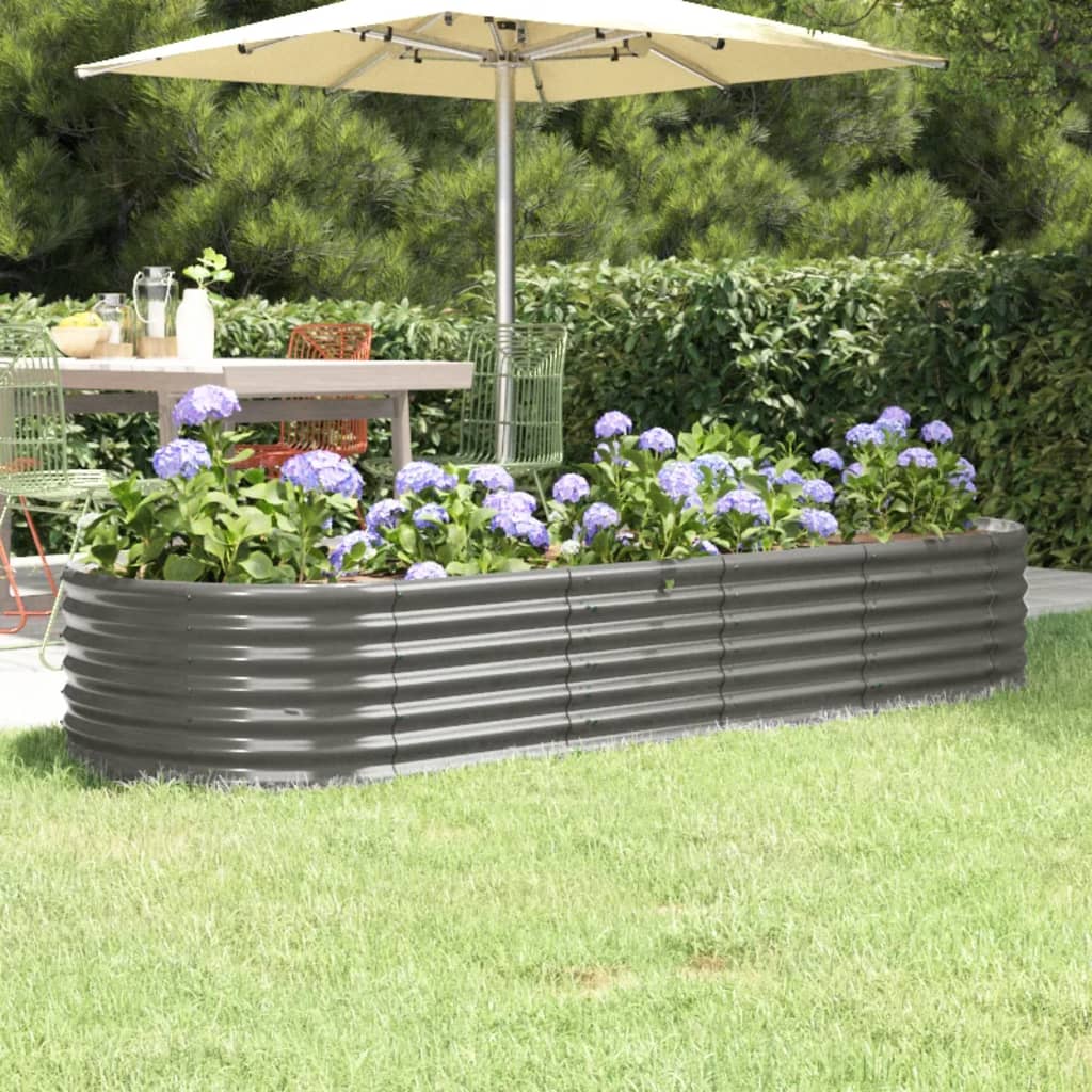 Letto Giardino Acciaio Zincato 224x80x36 cm Grigio