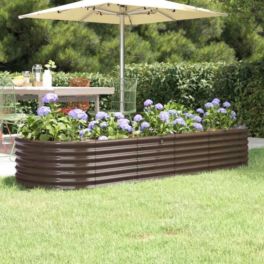 Letto Giardino Acciaio Zincato 224x80x36cm Marrone