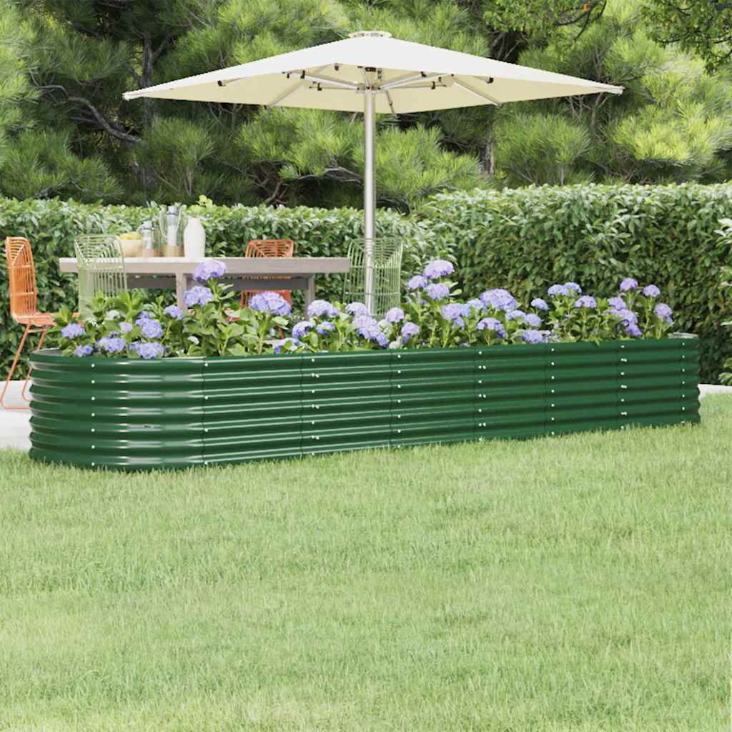 Letto Giardino Acciaio Zincato 296x80x36 cm Verde